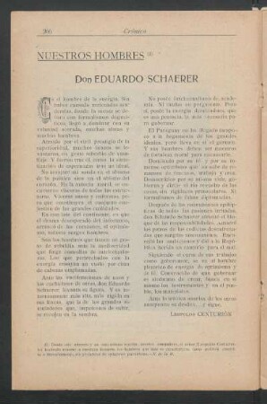 Nuestros hombres : Don Eduardo Schaerer