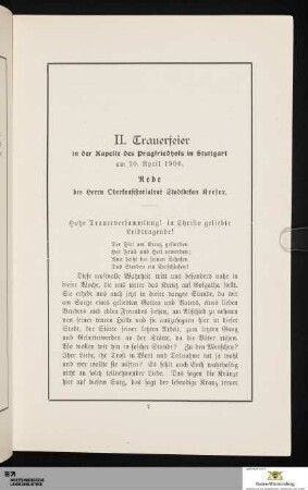 II. Trauerfeier