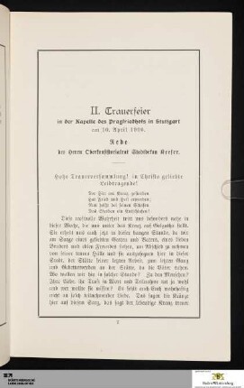 II. Trauerfeier