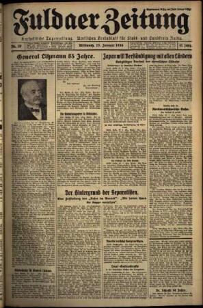 Erste Ausgabe vom Mittwoch, den 23. Januar 1935.