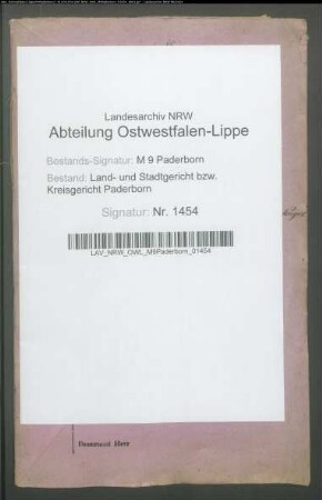 Erblasser: Wigge, Agnes, geb. Nagel; Ehepartner: Wigge, Joseph: