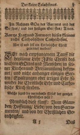 [Der kleine Catechismus.]