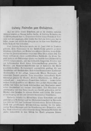 Ludwig Andresen zum Gedächtnis.