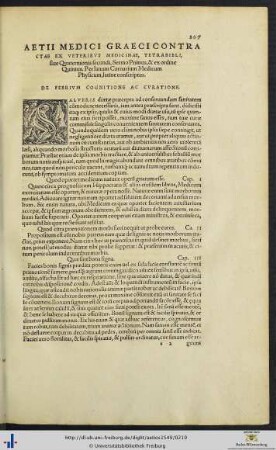 AETII CONTRACTAE EX VETERIBUS MEDICINAE TETRABIBLUM secundum
