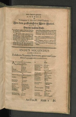 Index Secundus Appendicis Exhibens Nomina Autorum, quorum Consilia in Appendice nova continentur.
