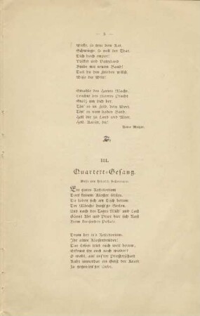 III. Quartett-Gesang