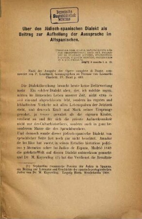 Zur romanischen Dialektologie, 1