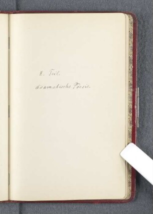 II. Teil. Dramatische Poesie.