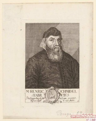 M. Heinrich Schmidel oder Fabricius, Prediger bei St. Sebald