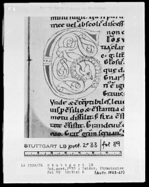 Isidor von Sevilla, Etymologiae — Initiale G, Folio 89recto