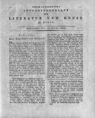 Nekrolog. Karl Dagobert von Daldorff.