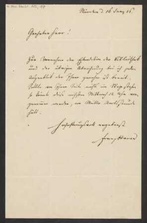 Brief an Julius Joseph Maier : 16.06.1856