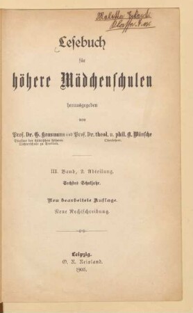 Abt. 2 = 6. Schulj, [Schülerband]: [Abt. 2 = 6. Schulj, [Schülerband]]