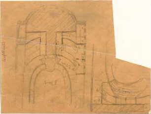 Hildebrand, Adolf von; Stuttgart; Theaterbau - 2. Rang (Grundriss), 4. Rang (Teilgrundriss)