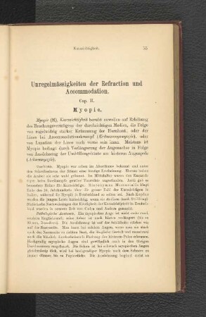 Unregelmässigkeiten der Refraction und Accomodation.