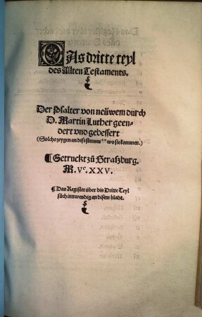 Das alte Testament : Deutsch. 3, Der Psalter