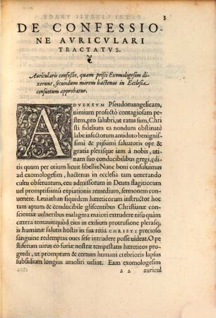 Petri Lizeti Ivrisconsvlti De Auriculari confessione, Lib. I.