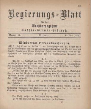 Nr. 12 : 12. Mai 1871