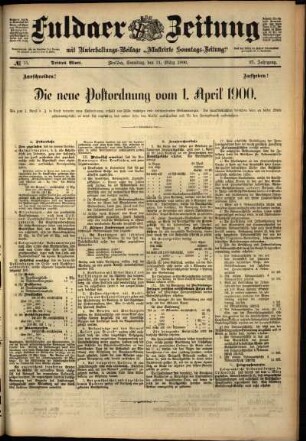 Dritte Ausgabe vom Samstag, den 31. März 1900.