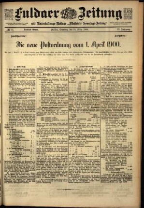 Dritte Ausgabe vom Samstag, den 31. März 1900.