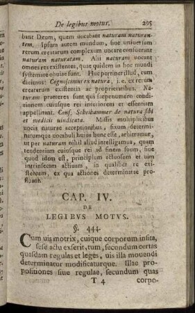 Cap. IV. De Legibus Motus.