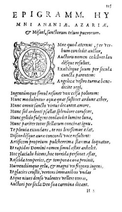 Epigramm. Hymni Ananiæ, Azariæ. & Misael, sanctorum trium puerorum.