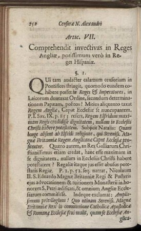 Artic. VII. Comprehendit invectivas in Reges Angliæ, potissimum vero in Reges Hispaniæ.