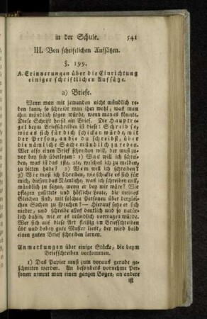 III. Von schriftlichen Aufsätzen.