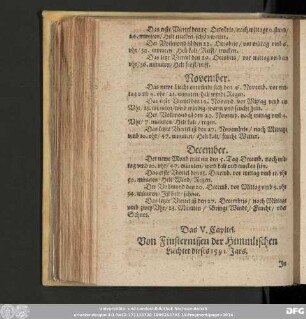Das V. Capitel. Von Finsternissen der Himmlischen Liechter dieses 1591. Jars.