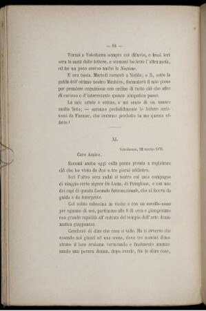 XI. Yokohama, 22 marzo 1876.