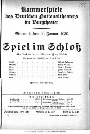Spiel im Schloß