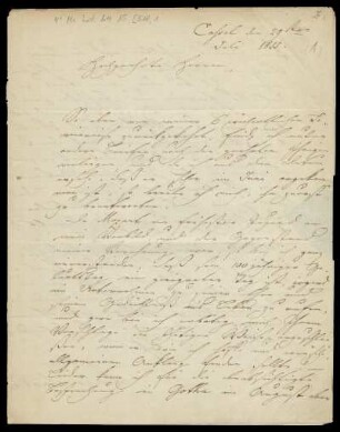 Brief von Louis Spohr an Carl August Eberhard Haushalter