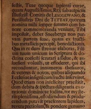 Viro nobilissimo amplissimoque Domino Christ. Friderico Fischero rerum metallicarum in Sneebergensibus montanis, praefecto Regio insigniter merito prospera quaeque precatur D. Martinus Chladenius