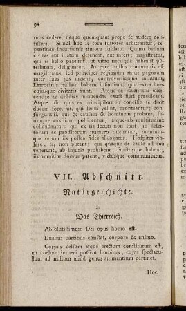 VII. Abschnitt. Naturgeschichte.