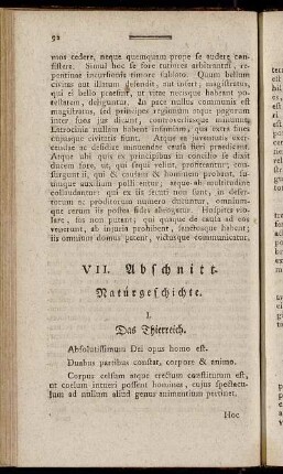 VII. Abschnitt. Naturgeschichte.