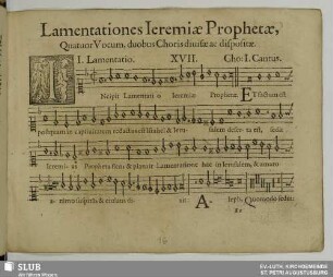 Lamentationes Ieremiæ Prophetæ. I. Lamentatio. XVII. Incipit lamentatio Jeremiae prophetae