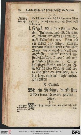 X. Capitel: Wie ein Prediger durch sein Reden seinen Zuhoerern gefallen koenne