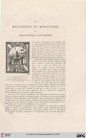 3: Les manuscrits et miniatures de la bibliothèque corvinienne