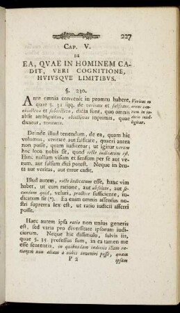Cap. V. De Ea, Quae In Hominem Cadit [...]