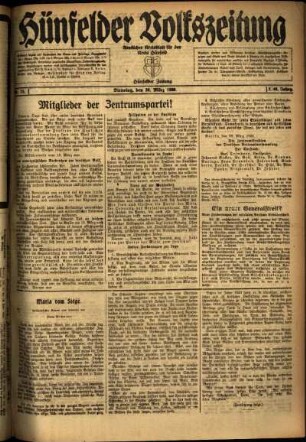 Ausgabe vom Dienstag, den 30. März 1920.