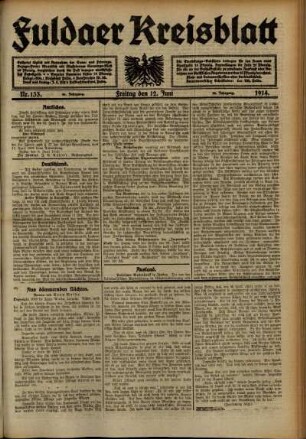 Ausgabe vom Freitag, den 12. Juni 1914.