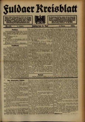 Ausgabe vom Freitag, den 12. Juni 1914.