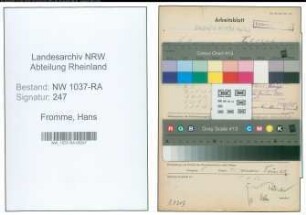 Entnazifizierung Hans Fromme , geb. 05.01.1897 (Polizeibeamter)