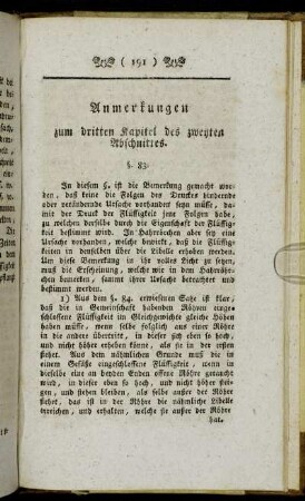 Anmerkungen zum dritten Kapitel des zweyten Abschnittes.