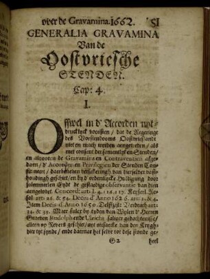 Generalia Gravamina Van de Oostvriesche Stenden