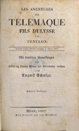 Les aventures de Télémaque fils d'Ulysse