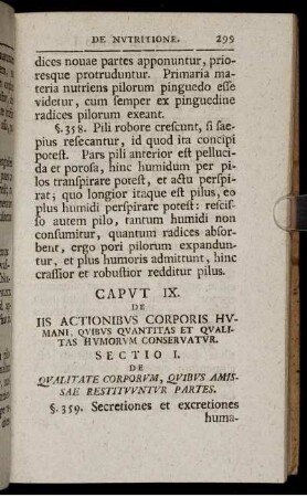 Sectio I. De Qualitate Corporum, Quibus Amissae Restituuntur Partes.