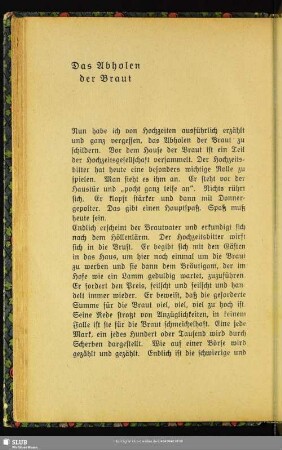 Das Abholen der Braut