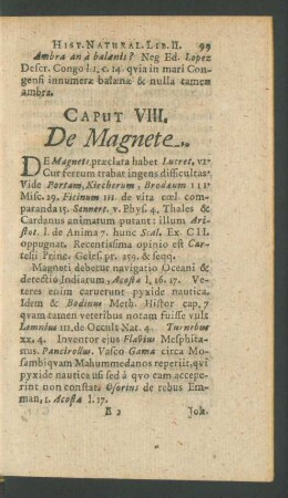 Caput VIII. De Magnete.