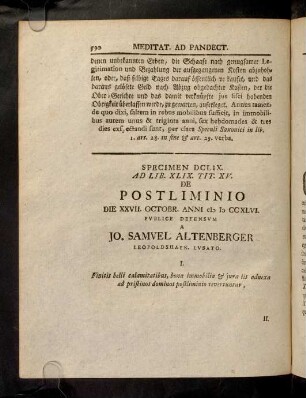 590-602, Spec. 659. De Postliminio